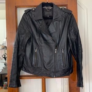Banana Republic Black Leather Moto Style Jacket